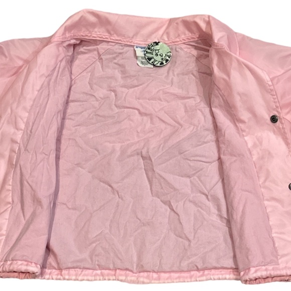 CHAMPION women's pink lined cropped windbreaker with logo on back, size medium. - Picture 3 of 3